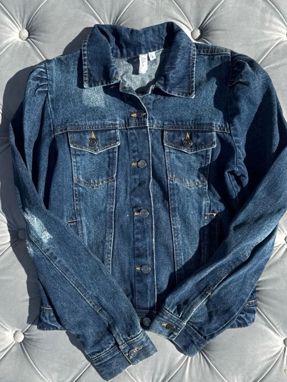Elan Dark Blue Denim Jean Jacket - Picture 2 of 4